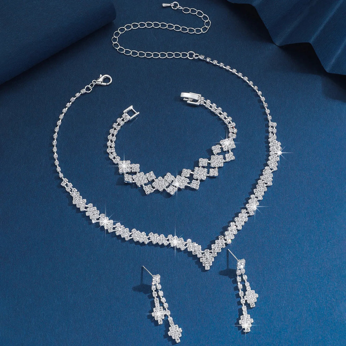 Bridal Jewelry Set – Necklace, Earrings & Bracelet by ZEB Jewelry – view 3