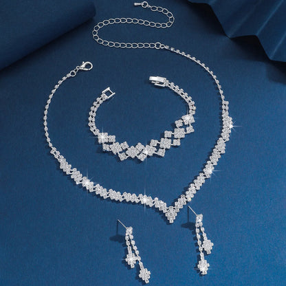 Bridal Jewelry Set – Necklace, Earrings & Bracelet by ZEB Jewelry – view 3