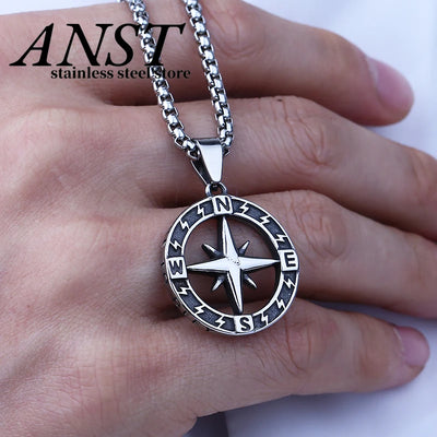 Compass Pendant Layered Necklace