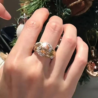 Champagne Cubic Zirconia Statement Ring by ZEB Jewelry – view 3