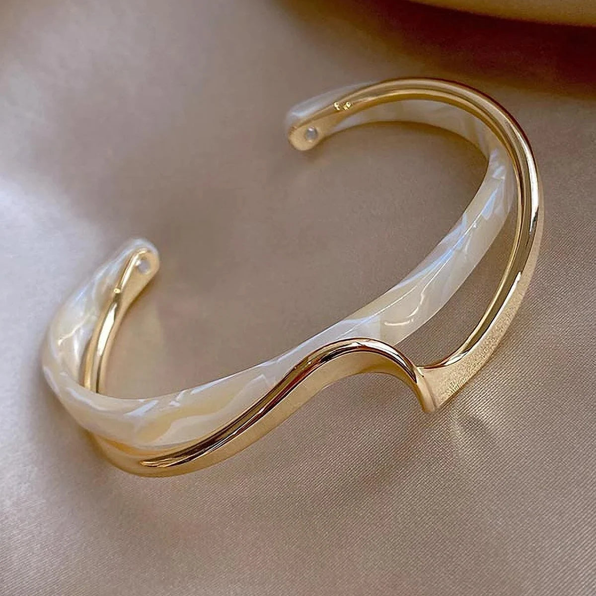 Modern Gold Open Bangle Bracelet by ZEB Jewelry – view 1
