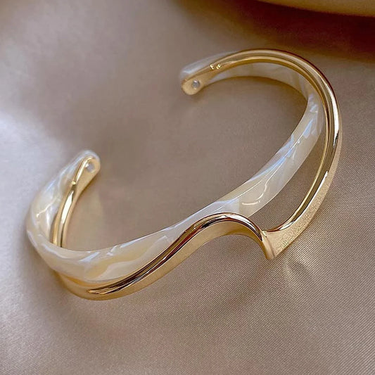 Modern Gold Open Bangle Bracelet by ZEB Jewelry – view 1