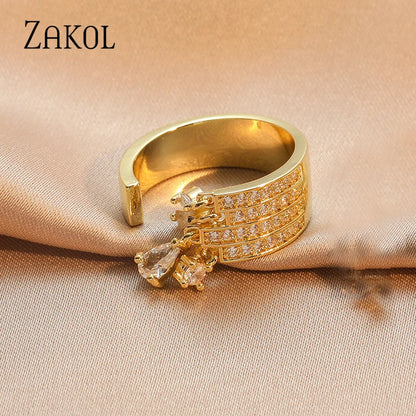 Waterdrop Zircon Statement Ring by ZEB Jewelry – view 2
