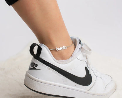 Personalized Crown Name Anklet – Stainless Steel by ZEB Jewelry – view 3