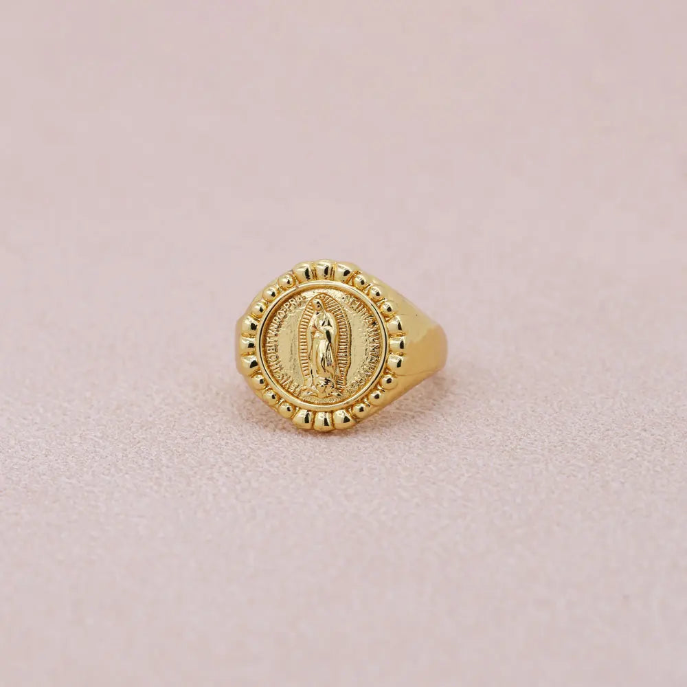 Virgin Mary Religious Ring – Gold-Tone Copper by ZEB Jewelry – view 4