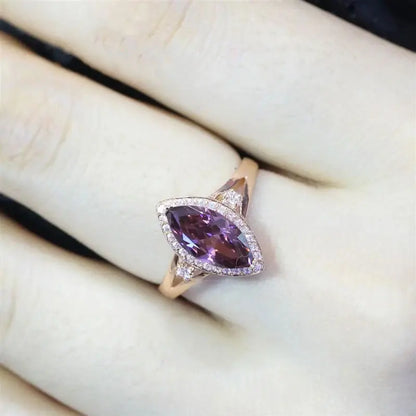 Ruby Marquise Rose Gold-Tone Ring by ZEB Jewelry – view 4