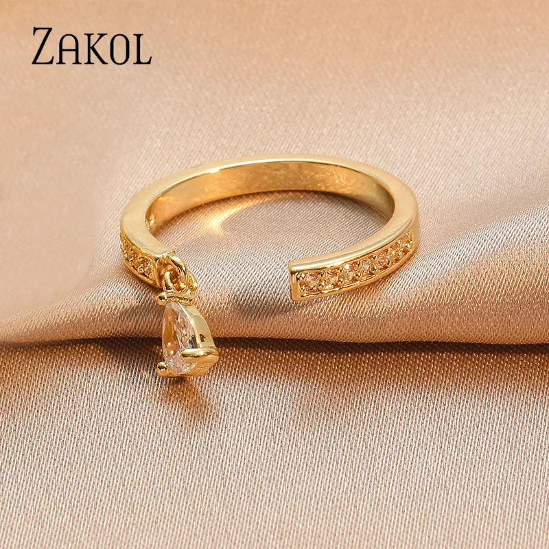 Waterdrop Zircon Statement Ring by ZEB Jewelry – view 21