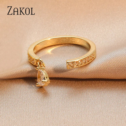 Waterdrop Zircon Statement Ring by ZEB Jewelry – view 21