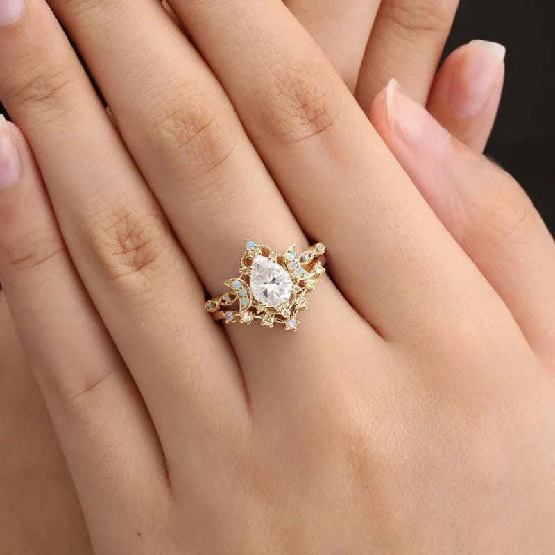 Star & Moon Zircon Ring by ZEB Jewelry – view 2