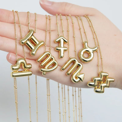 Gold Plated 12 Zodiac Sign Necklaces