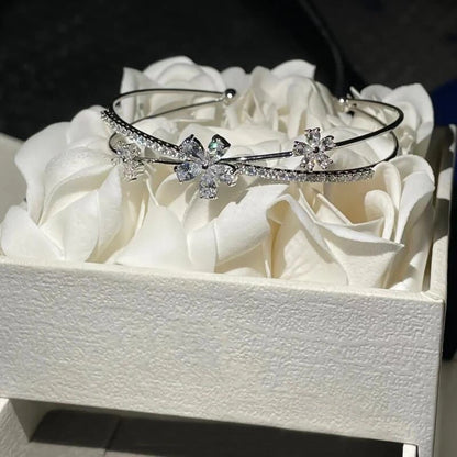 Silver Zircon Open Cuff Bangle by ZEB Jewelry – view 18