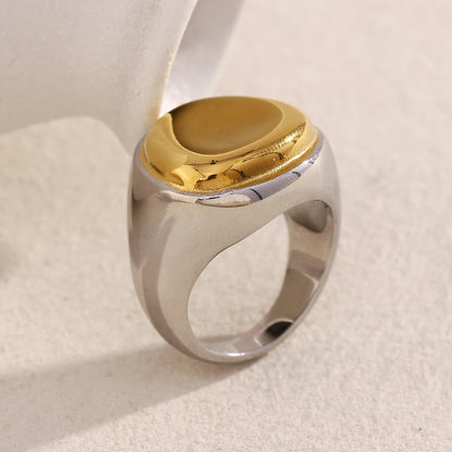 Two-Tone Wide Band Ring – 316L Stainless Steel by ZEB Jewelry – view 4