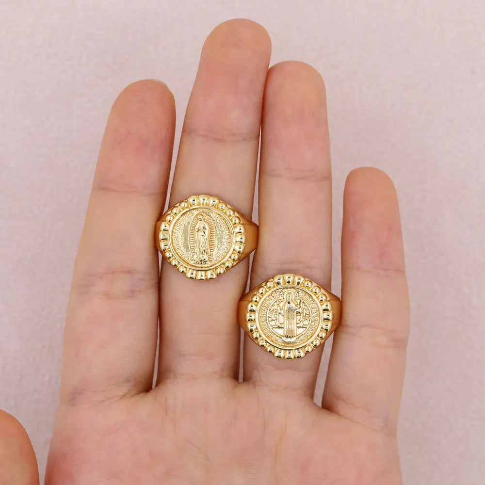 Virgin Mary Religious Ring – Gold-Tone Copper by ZEB Jewelry – view 3