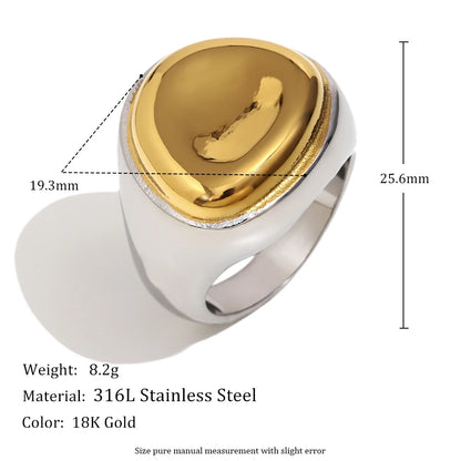 Two-Tone Wide Band Ring – 316L Stainless Steel by ZEB Jewelry – view 7