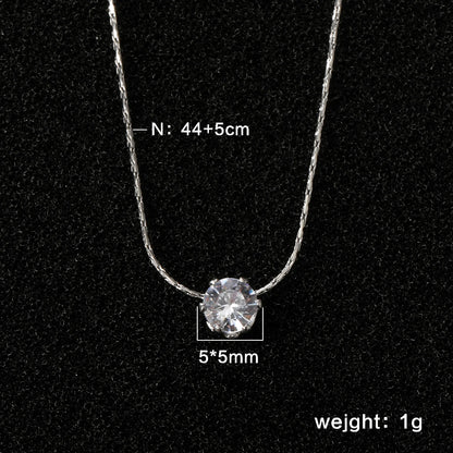 Cubic Zirconia Necklace – Stainless Steel by ZEB Jewelry – view 23