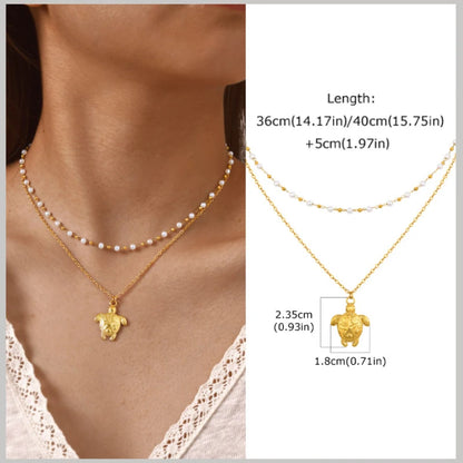 Pearl Shell & Starfish Charm Necklace – 18K Gold-Plated by ZEB Jewelry – view 19