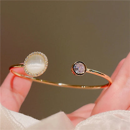 Silver Zircon Open Cuff Bangle by ZEB Jewelry – view 17