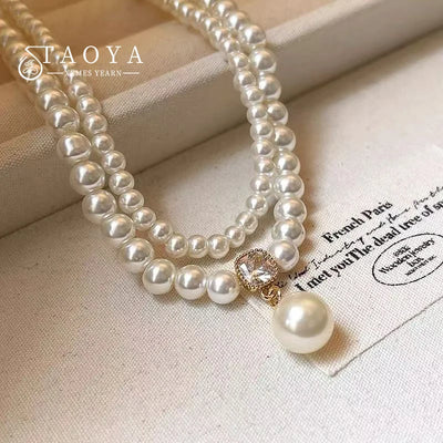 Double Layer Pearl Bead Necklace