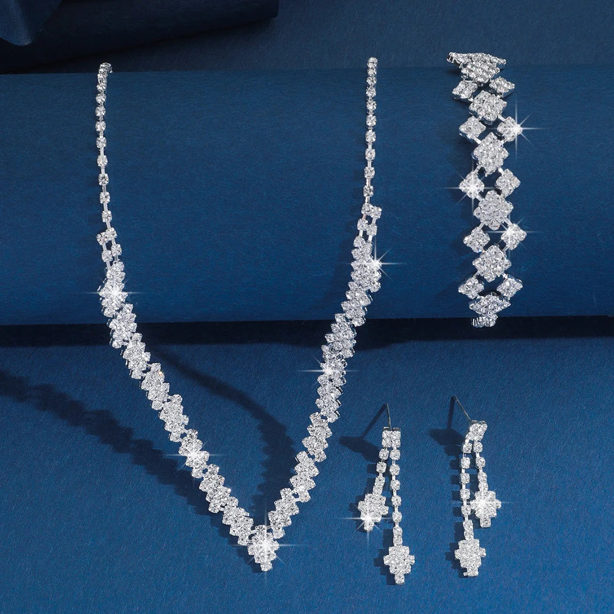 Bridal Jewelry Set – Necklace, Earrings & Bracelet by ZEB Jewelry – view 2