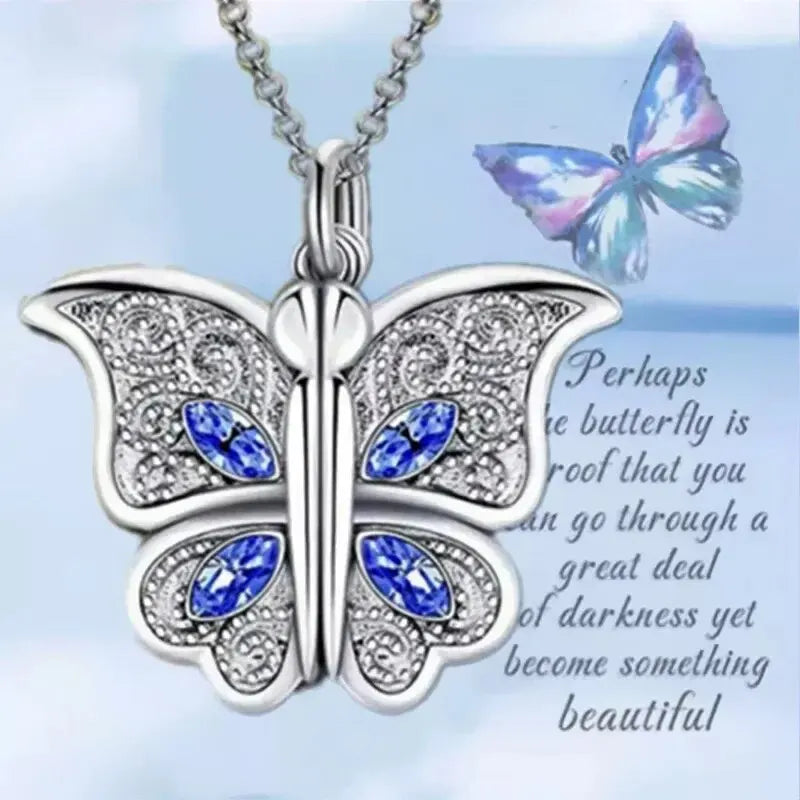 Personalized Butterfly Heart Name Necklace – Stainless Steel by ZEB Jewelry – view 5