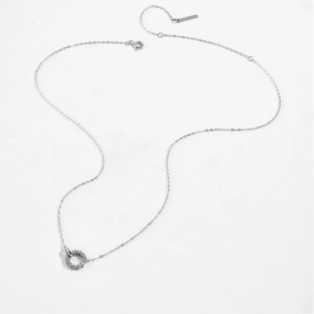 Circle Zircon Pendant Necklace – 925 Sterling Silver by ZEB Jewelry – view 3