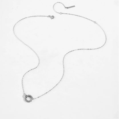 Circle Zircon Pendant Necklace – 925 Sterling Silver by ZEB Jewelry – view 3