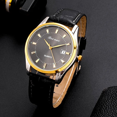 Men’s Gold Quartz Waterproof Watch