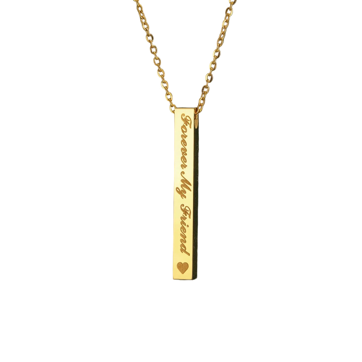 Friendship Bar Pendant Necklace – Stainless Steel by ZEB Jewelry – view 1