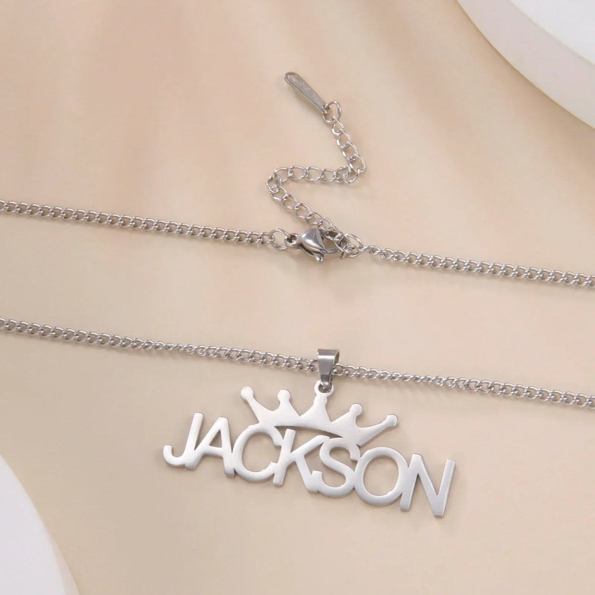 Personalized Crown Name Necklace – Stainless Steel by ZEB Jewelry – view 3
