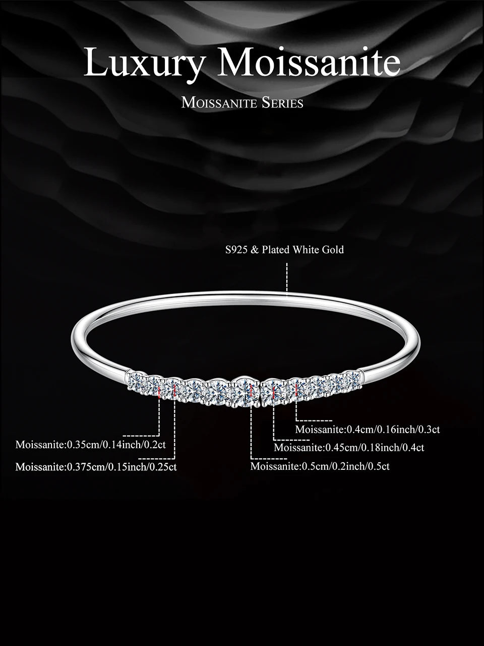 Moissanite Bar Bracelet – 925 Sterling Silver by ZEB Jewelry – view 12