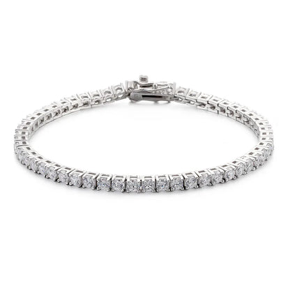 3mm Lab-Grown Diamond Bangle – 925 Sterling Silver by ZEB Jewelry – view 6
