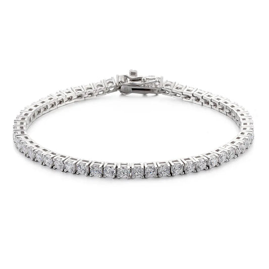 3mm Lab-Grown Diamond Bangle – 925 Sterling Silver by ZEB Jewelry – view 6