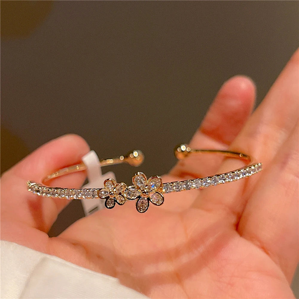 Silver Zircon Open Cuff Bangle by ZEB Jewelry – view 24