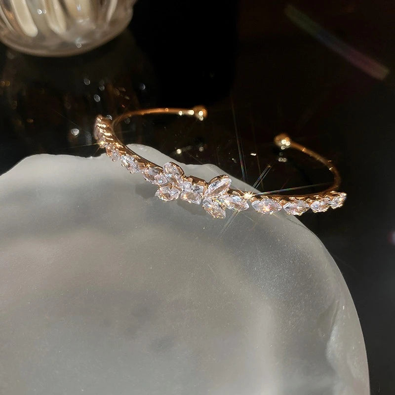 Silver Zircon Open Cuff Bangle by ZEB Jewelry – view 19