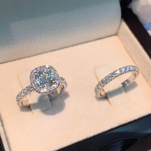 Princess Cut Zircon Ring Set by ZEB Jewelry – view 1