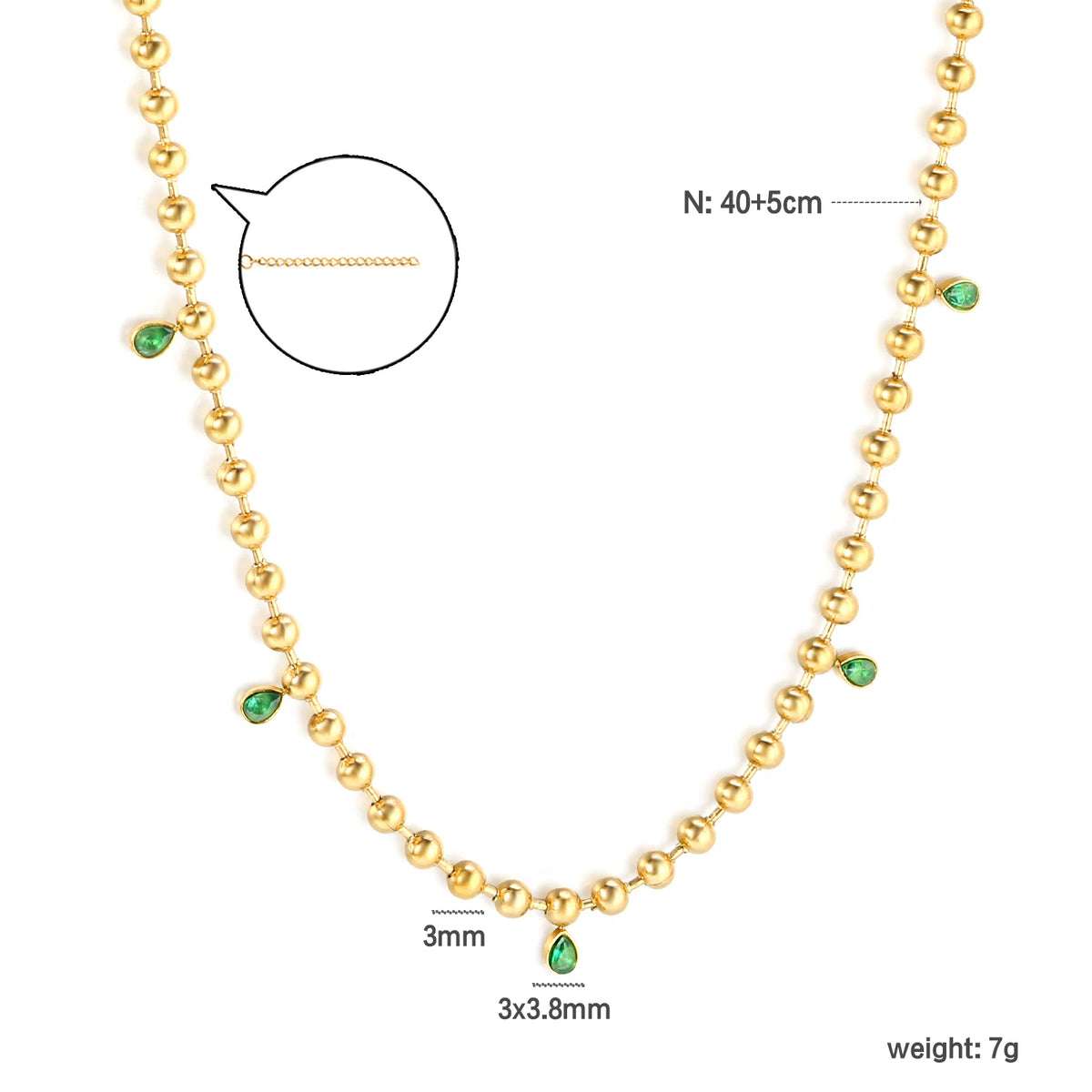Cubic Zirconia Necklace – Stainless Steel by ZEB Jewelry – view 14