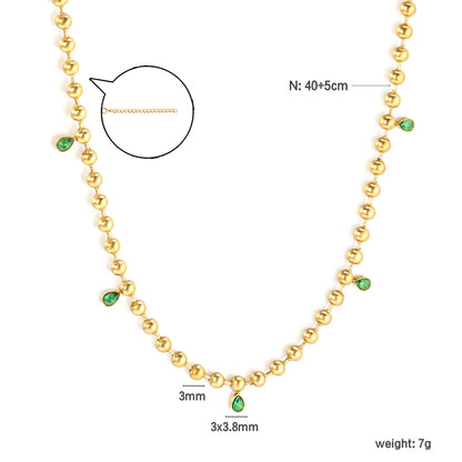 Cubic Zirconia Necklace – Stainless Steel by ZEB Jewelry – view 14