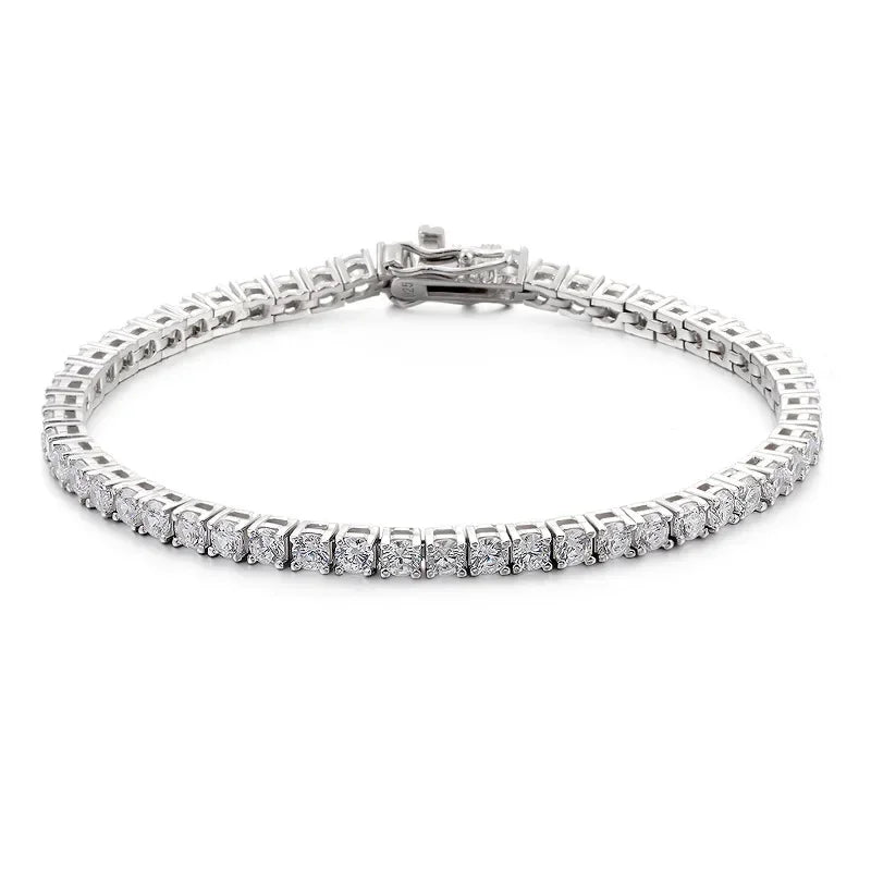 3mm Lab-Grown Diamond Bangle – 925 Sterling Silver by ZEB Jewelry – view 3