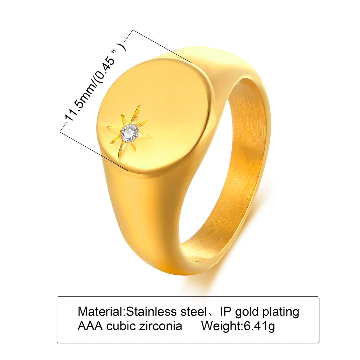 Sunshine Signet Ring – 18K Gold-Plated by ZEB Jewelry – view 19