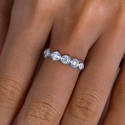 Moissanite Wedding Band – 925 Sterling Silver by ZEB Jewelry – view 5