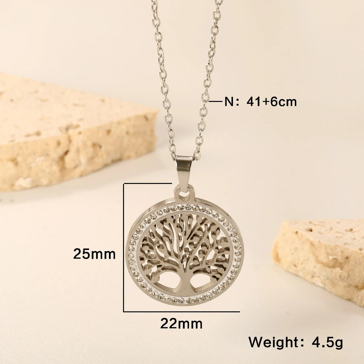 Cubic Zirconia Necklace – Stainless Steel by ZEB Jewelry – view 11