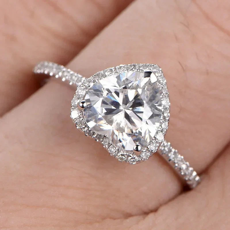 Silver Heart Zircon Ring by ZEB Jewelry – view 3