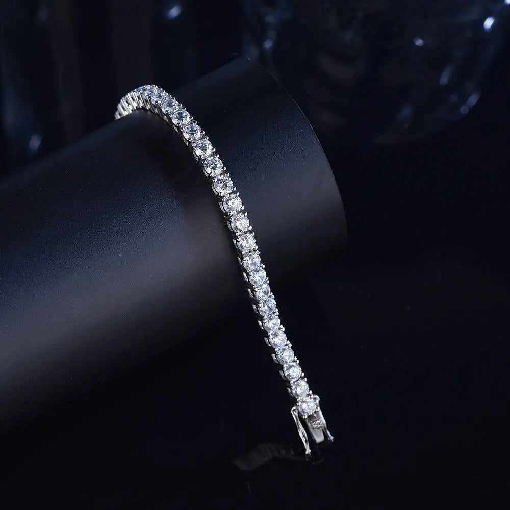 3mm/4mm Moissanite Tennis Bracelet – 925 Sterling Silver by ZEB Jewelry – view 3