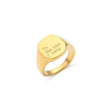 Engraved Ring – 18K Gold-Plated Stainless Steel by ZEB Jewelry – view 28