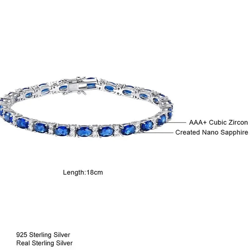 Sapphire-Style Bangle – 925 Sterling Silver by ZEB Jewelry – view 2