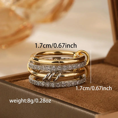 Two-Tone Four-Ring Set by ZEB Jewelry – view 3