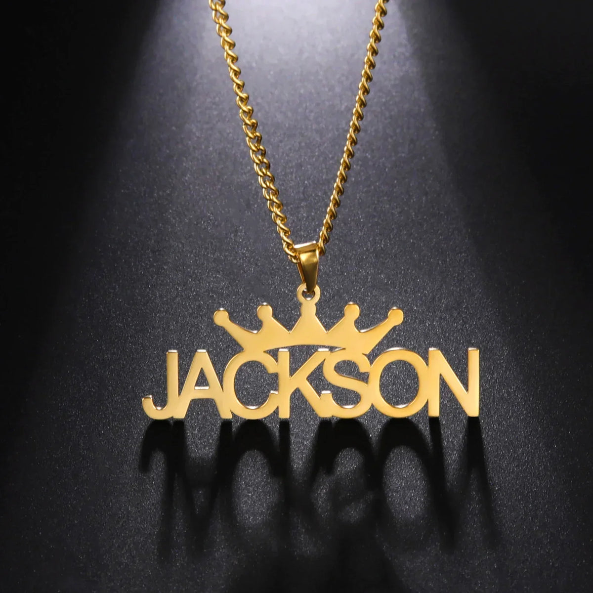 Personalized Crown Name Necklace – Stainless Steel by ZEB Jewelry – view 1