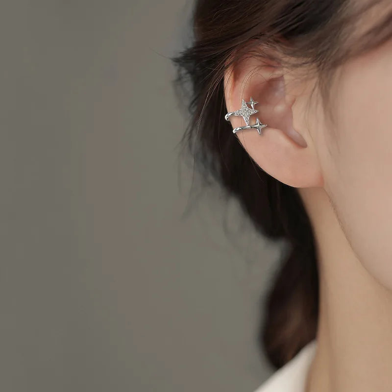 Zircon Star Tassel Clip Earrings by ZEB Jewelry – view 10