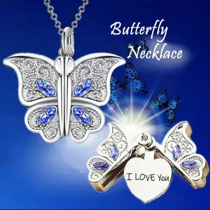 Personalized Butterfly Heart Name Necklace – Stainless Steel by ZEB Jewelry – view 3